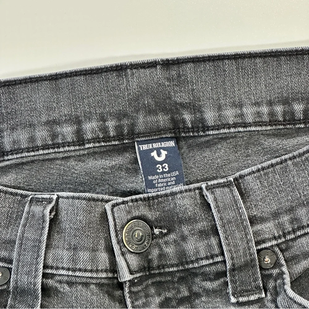 True Religion Ricky Flap Pocket Relaxed Straight Jeans Dark Gray 33